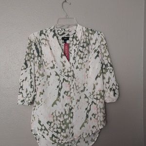 SALE NWT Merona Soft pink and Green Spotted Blouse